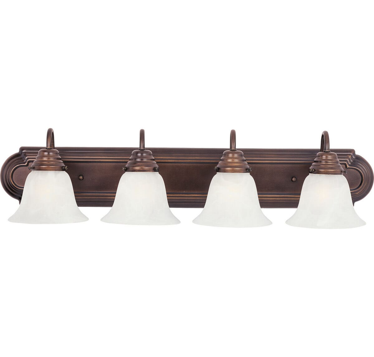Essentials 4-Light Marble Glass Bathroom Vanity Light in Bronze ...