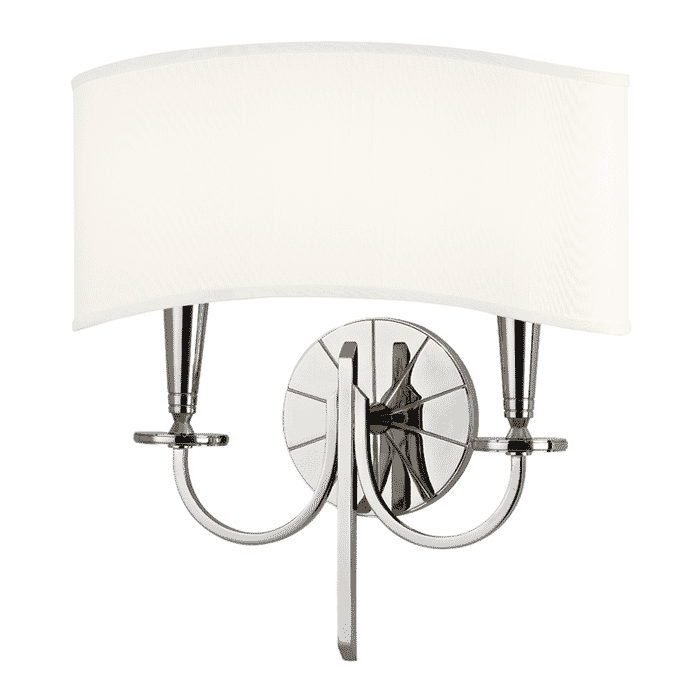 Hudson Valley Mason 2-Light 15" Wall Sconce in Polished Nickel Hudson Valley Mason 2-Light 15" Wall Sconce in Polished Nickel