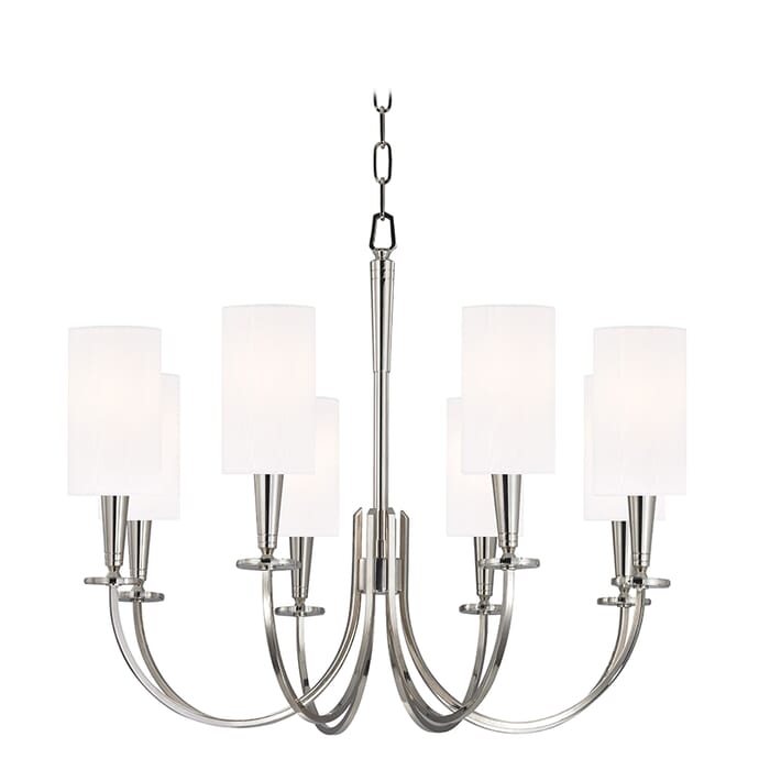 Hudson Valley Mason 8-Light Chandelier in Polished Nickel Hudson Valley Mason 8-Light Chandelier in Polished Nickel