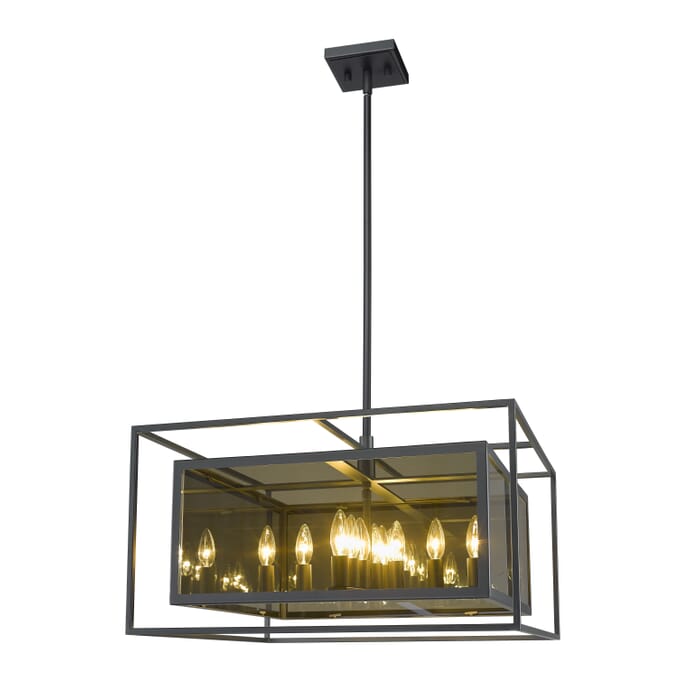 Z-Lite Infinity 12-Light Pendant Light In Misty Charcoal Z-Lite Infinity 12-Light Pendant Light In Misty Charcoal