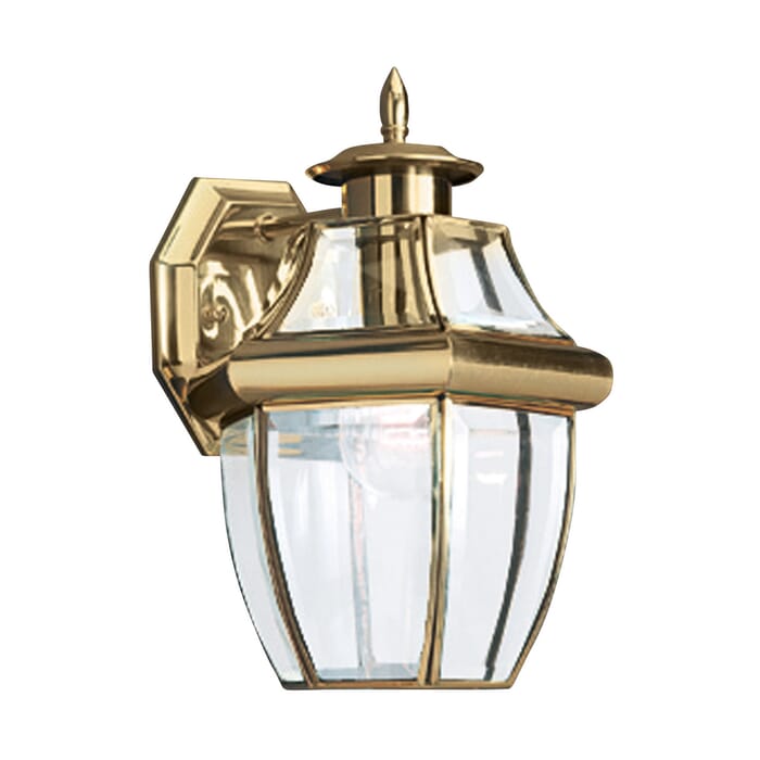 Sea Gull Lancaster 12" Outdoor Wall Light in Polished Brass Sea Gull Lancaster 12" Outdoor Wall Light in Polished Brass