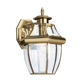 Sea Gull Lancaster 12" Outdoor Wall Light in Polished Brass