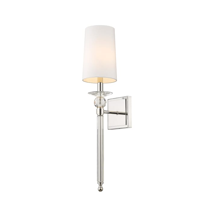 Z-Lite Ava 1-Light Wall Sconce In Polished Nickel Z-Lite Ava 1-Light Wall Sconce In Polished Nickel