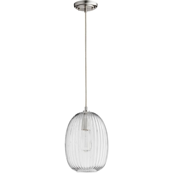 Quorum Transitional 9" Pendant Light in Satin Nickel Quorum Transitional 9" Pendant Light in Satin Nickel