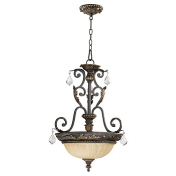 Quorum Rio Salado 3-Light 19" Pendant Light in Toasted Sienna With Mystic Silver