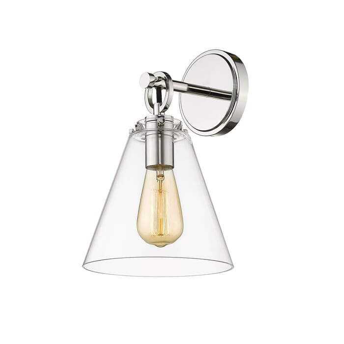 Z-Lite Harper 1-Light Wall Sconce In Polished Nickel Z-Lite Harper 1-Light Wall Sconce In Polished Nickel