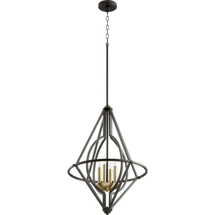Quorum Soft Contemporary 4-Light 18" Pendant Light in Noir Quorum Soft Contemporary 4-Light 18" Pendant Light in Noir