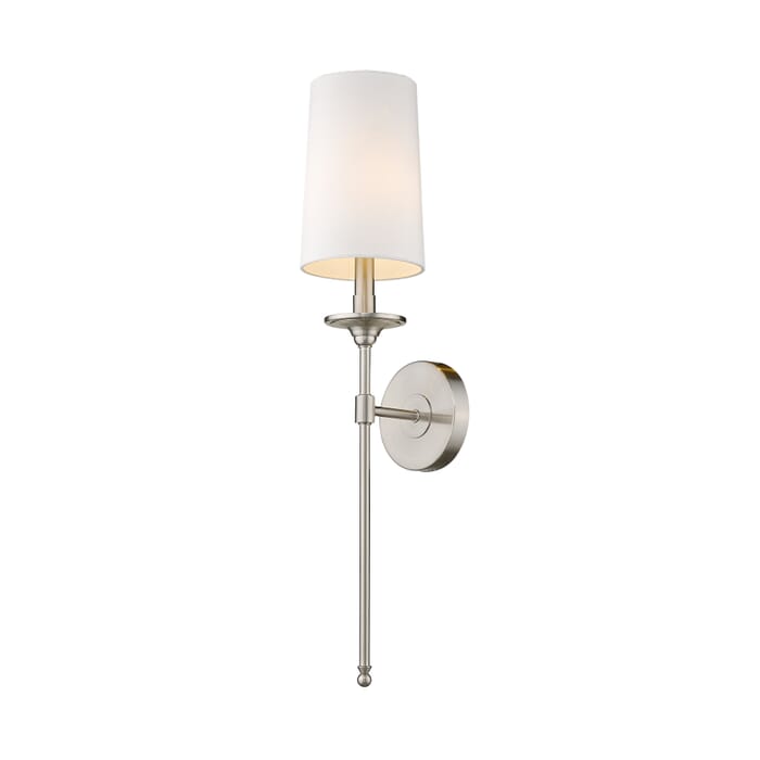 Z-Lite Emily 1-Light Wall Sconce In Brushed Nickel Z-Lite Emily 1-Light Wall Sconce In Brushed Nickel