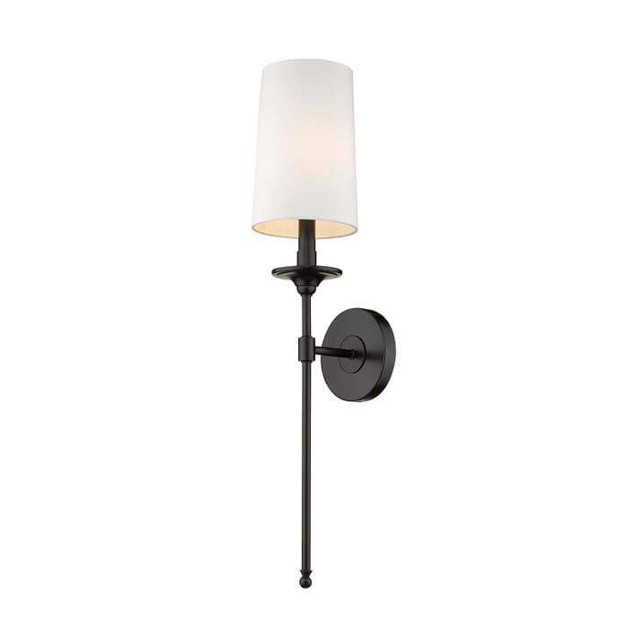 Z-Lite Emily 1-Light Wall Sconce In Matte Black Z-Lite Emily 1-Light Wall Sconce In Matte Black