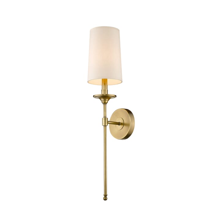 Z-Lite Emily 1-Light Wall Sconce In Rubbed Brass Z-Lite Emily 1-Light Wall Sconce In Rubbed Brass