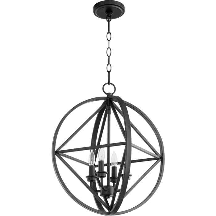 Quorum Transitional 4-Light 18" Pendant Light in Noir Quorum Transitional 4-Light 18" Pendant Light in Noir