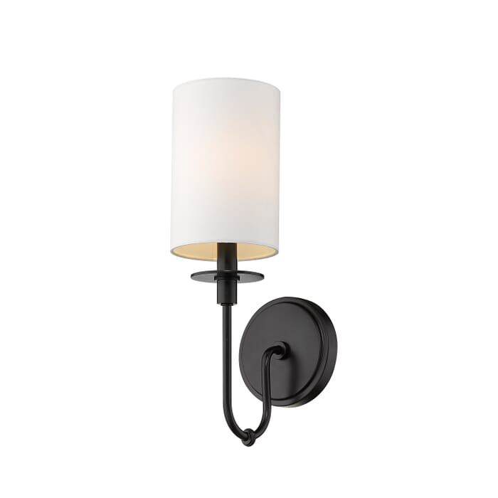 Z-Lite Ella 1-Light Wall Sconce In Matte Black Z-Lite Ella 1-Light Wall Sconce In Matte Black