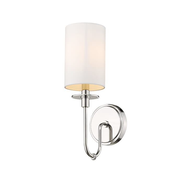Z-Lite Ella 1-Light Wall Sconce In Polished Nickel Z-Lite Ella 1-Light Wall Sconce In Polished Nickel
