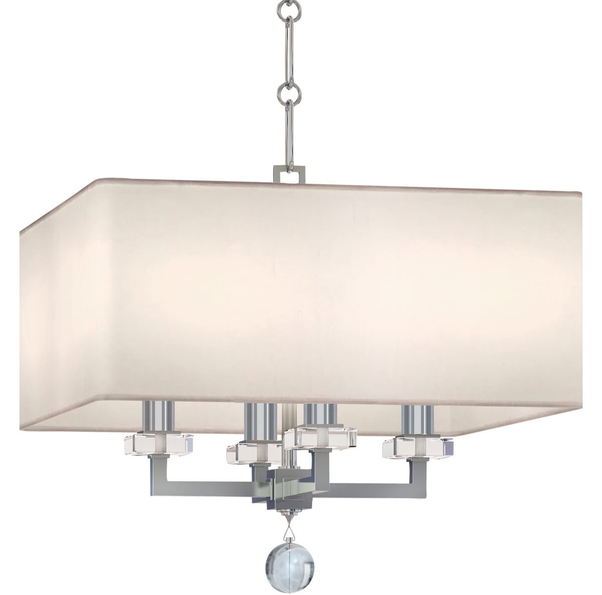 Paxton 4-Light 15"" Modern Chandelier in Polished Nickel -  Crystorama, 8105-PN