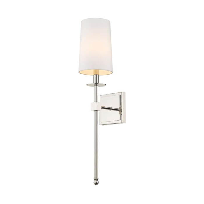 Z-Lite Camila 1-Light Wall Sconce In Polished Nickel Z-Lite Camila 1-Light Wall Sconce In Polished Nickel