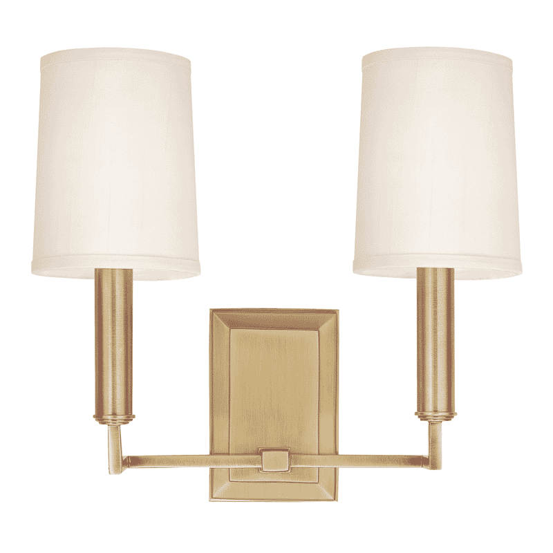 Clinton 2-Light 12" Wall Sconce in Aged Brass