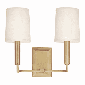 Hudson Valley Clinton 2-Light 12" Wall Sconce in Aged Brass