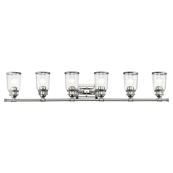Lawrenceville 6-Light Bathroom Vanity Light in Polished Chrome Lawrenceville 6-Light Bathroom Vanity Light in Polished Chrome
