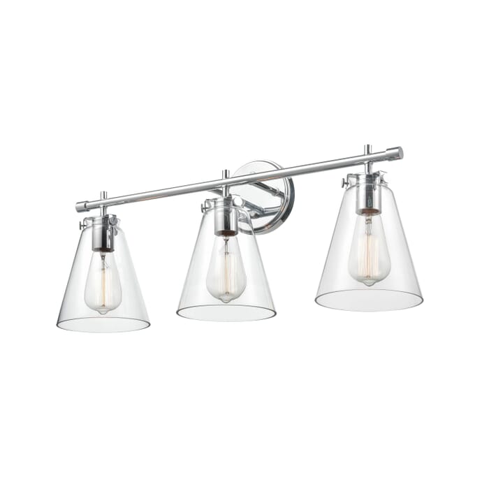 Millennium 3-Light Bathroom Vanity Light in Chrome Millennium 3-Light Bathroom Vanity Light in Chrome