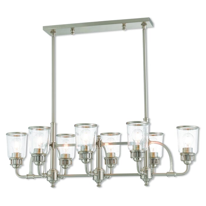 Lawrenceville 8-Light Linear Chandelier in Brushed Nickel Lawrenceville 8-Light Linear Chandelier in Brushed Nickel