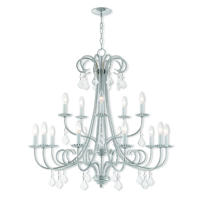 Daphne 15-Light Foyer Chandelier in Polished Chrome Daphne 15-Light Foyer Chandelier in Polished Chrome