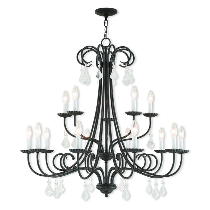 Daphne 15-Light Foyer Chandelier in English Bronze Daphne 15-Light Foyer Chandelier in English Bronze