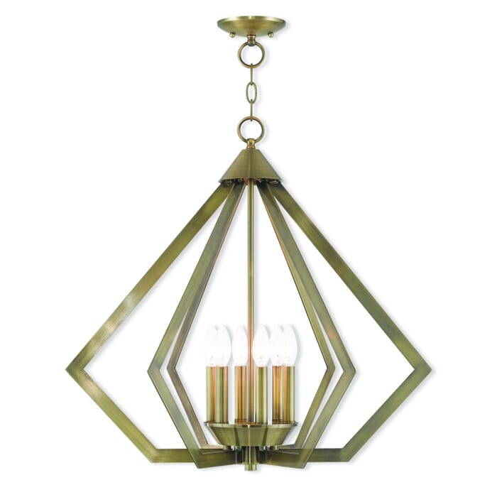 Prism 6-Light Chandelier in Antique Brass Prism 6-Light Chandelier in Antique Brass