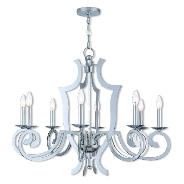 Aldrich 8-Light Chandelier in Polished Chrome Aldrich 8-Light Chandelier in Polished Chrome