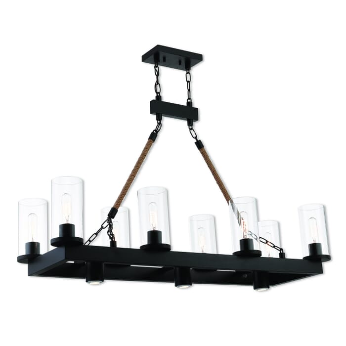 Metuchen 8-Light Chandelier in Bronze w with Rope Rods Metuchen 8-Light Chandelier in Bronze w with Rope Rods