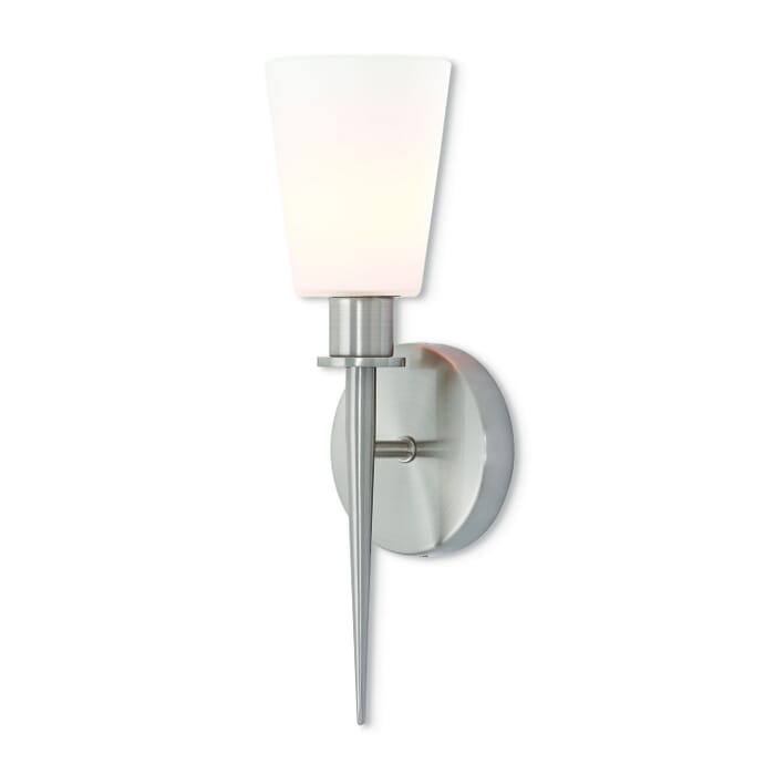 Witten 1-Light Wall Sconce in Brushed Nickel Witten 1-Light Wall Sconce in Brushed Nickel
