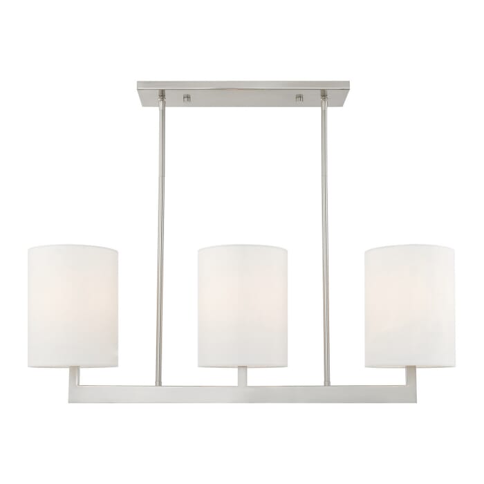 Hayworth 3-Light Linear Chandelier in Brushed Nickel Hayworth 3-Light Linear Chandelier in Brushed Nickel