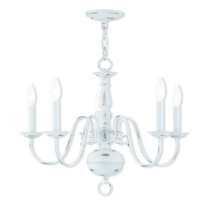 Williamsburgh 5-Light Chandelier in Antique White Williamsburgh 5-Light Chandelier in Antique White
