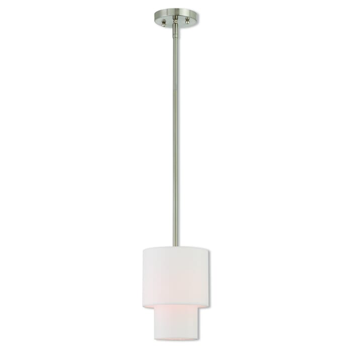 Meridian 1-Light Mini Pendant in Brushed Nickel Meridian 1-Light Mini Pendant in Brushed Nickel