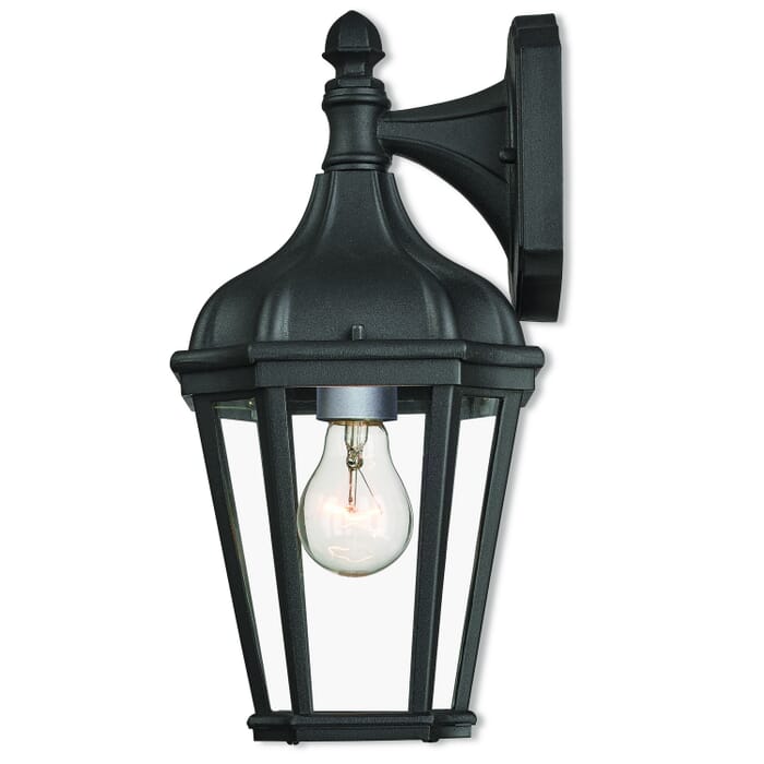 Morgan 1-Light Outdoor Wall Lantern in Textured Black w with Antique Silver Cluster Morgan 1-Light Outdoor Wall Lantern in Textured Black w with Antique Silver Cluster