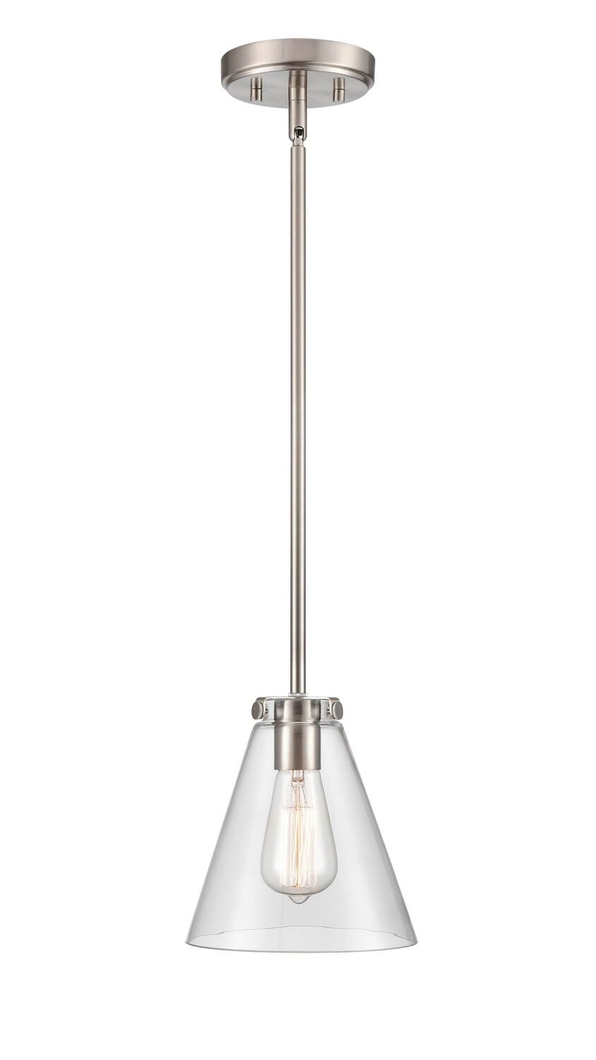 Brushed Nickel One Light Mini Pendant from the Aliza Collection