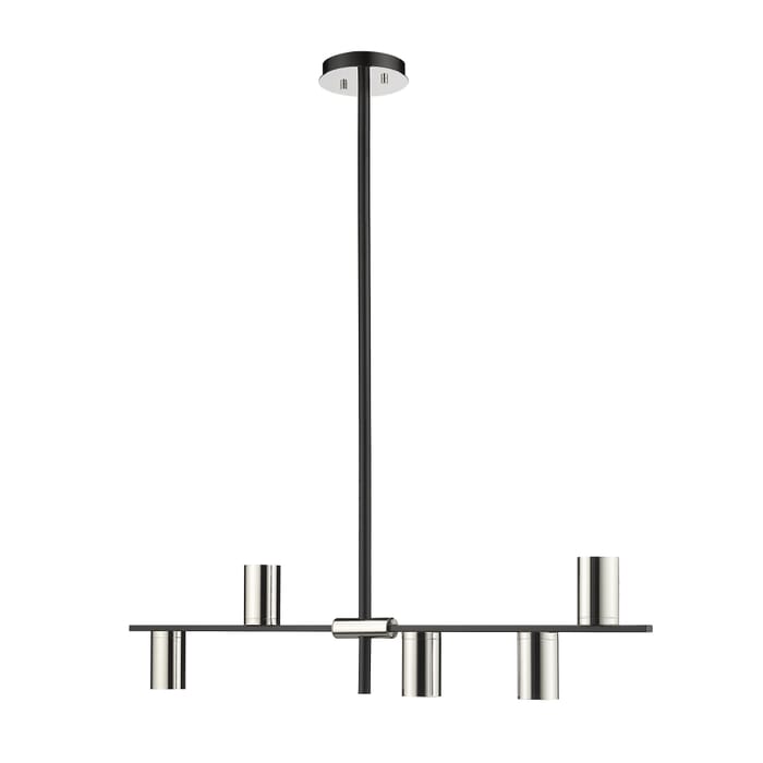 Z-Lite Calumet 5-Light Chandelier In Mate Black With Polished Nickel Z-Lite Calumet 5-Light Chandelier In Mate Black With Polished Nickel