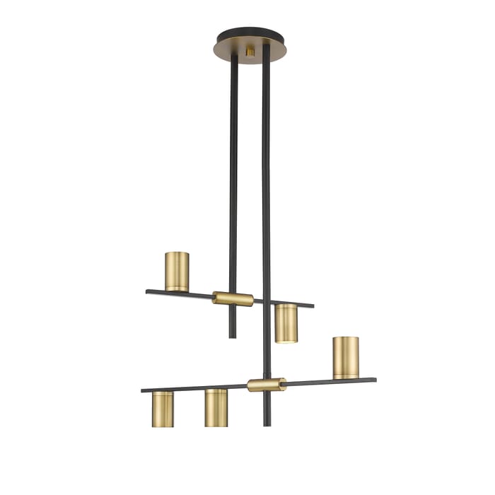 Z-Lite Calumet 5-Light Chandelier In Matte Black With Olde Brass Z-Lite Calumet 5-Light Chandelier In Matte Black With Olde Brass