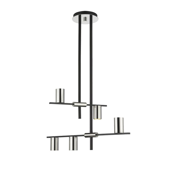 Z-Lite Calumet 5-Light Chandelier In Mate Black With Polished Nickel Z-Lite Calumet 5-Light Chandelier In Mate Black With Polished Nickel