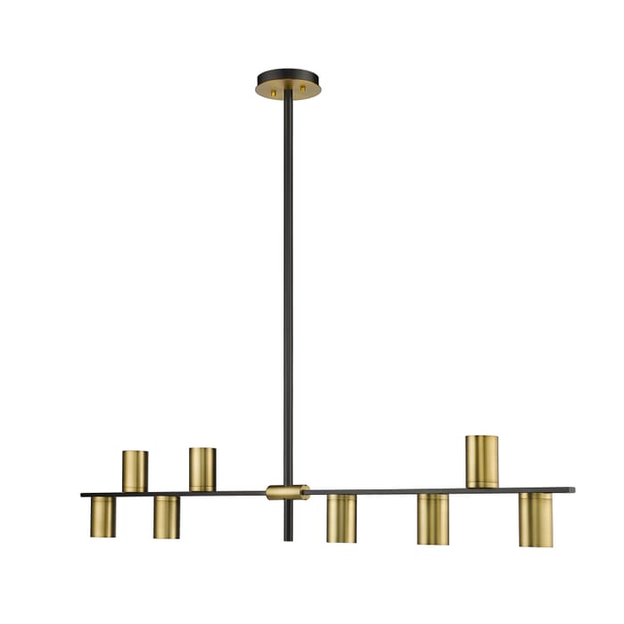 Z-Lite Calumet 8-Light Chandelier In Matte Black With Olde Brass Z-Lite Calumet 8-Light Chandelier In Matte Black With Olde Brass