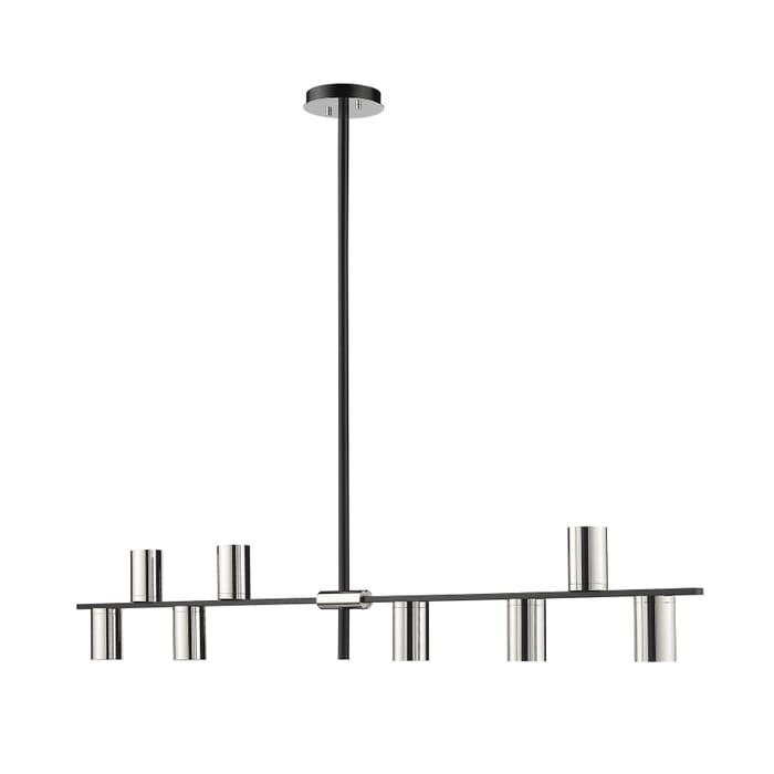 Z-Lite Calumet 8-Light Chandelier In Mate Black With Polished Nickel Z-Lite Calumet 8-Light Chandelier In Mate Black With Polished Nickel