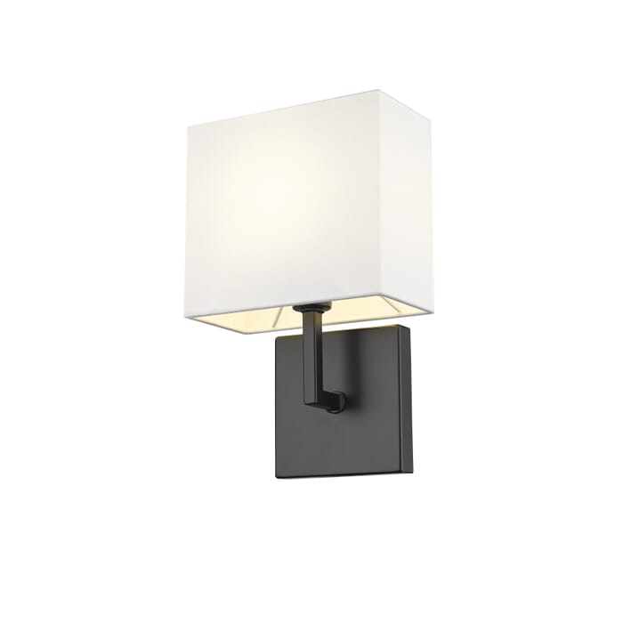 Z-Lite Saxon 1-Light Wall Sconce In Matte Black Z-Lite Saxon 1-Light Wall Sconce In Matte Black