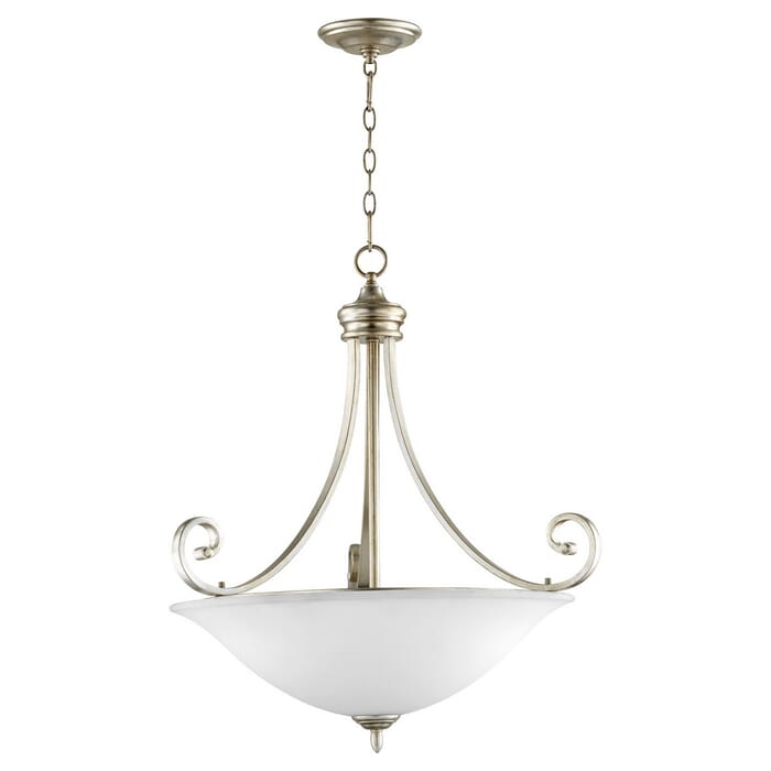Quorum Bryant 4-Light 28" Pendant Light in Aged Silver Leaf Quorum Bryant 4-Light 28" Pendant Light in Aged Silver Leaf
