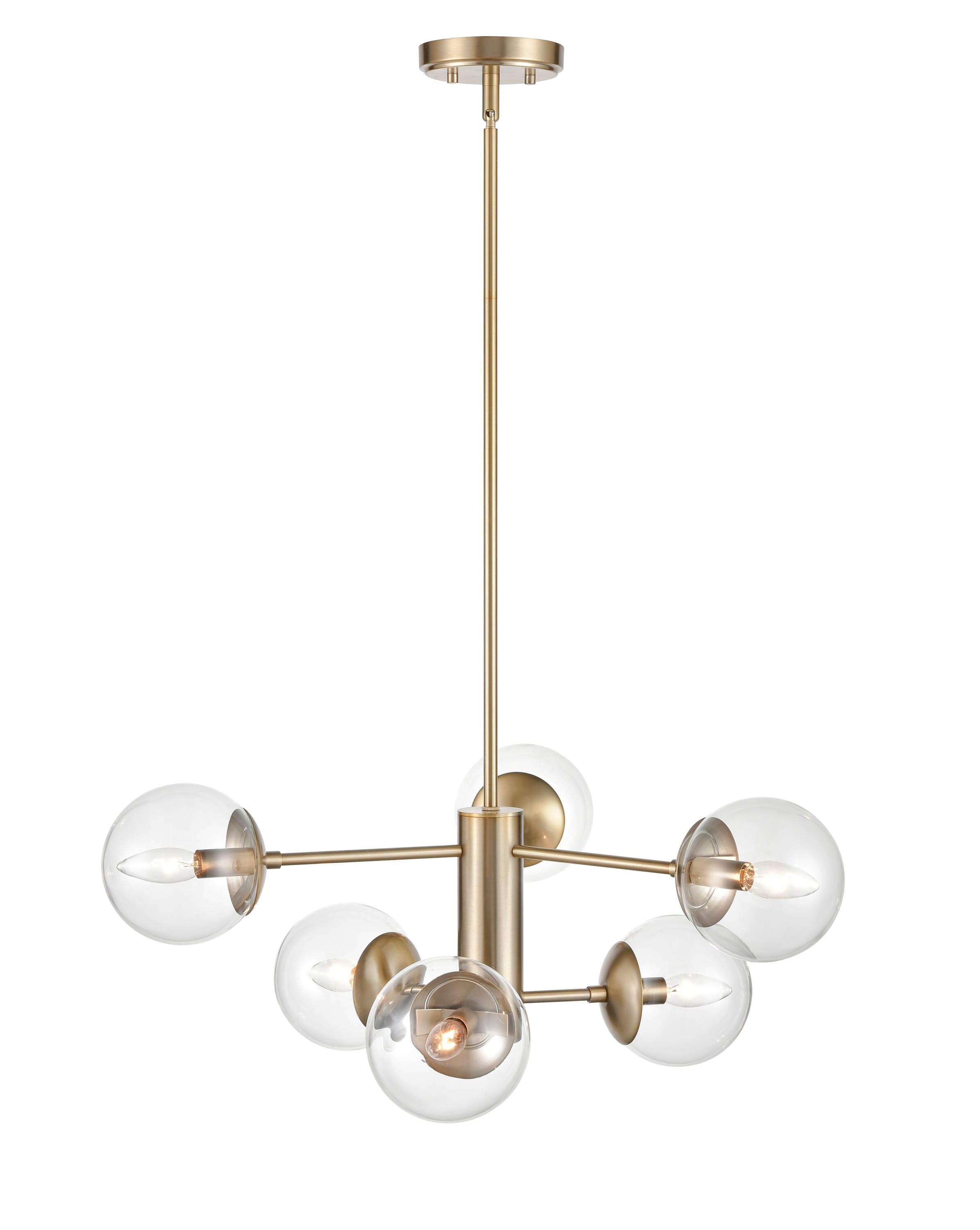 Millennium 6-Light Chandelier in Modern Gold