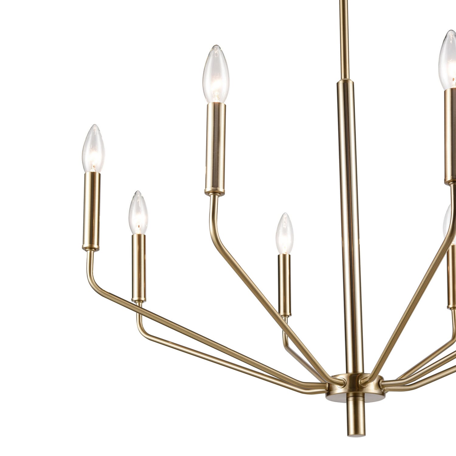 Modern Gold Eight Light Chandelier from the Laurell Collection