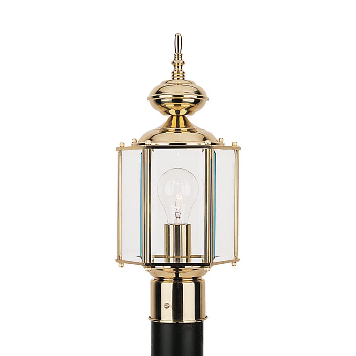 Sea Gull Classico 16" Outdoor Post Light in Polished Brass Sea Gull Classico 16" Outdoor Post Light in Polished Brass