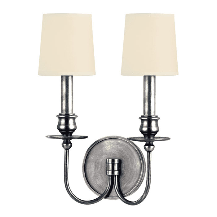 Hudson Valley Cohasset 2-Light 14" Wall Sconce in Polished Nickel Hudson Valley Cohasset 2-Light 14" Wall Sconce in Polished Nickel