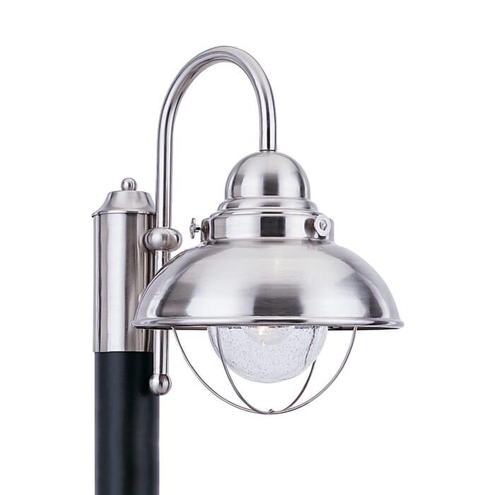 Sea Gull Sebring 16" Outdoor Post Light in Brushed Stainless Sea Gull Sebring 16" Outdoor Post Light in Brushed Stainless