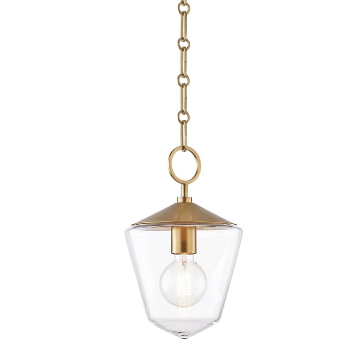 Hudson Valley Greene Mini Pendant in Aged Brass Hudson Valley Greene Mini Pendant in Aged Brass