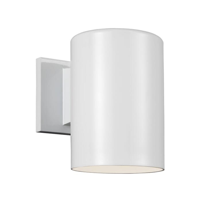Outdoor Cylinders 1-Light Outdoor Wall Lantern in White Outdoor Cylinders 1-Light Outdoor Wall Lantern in White