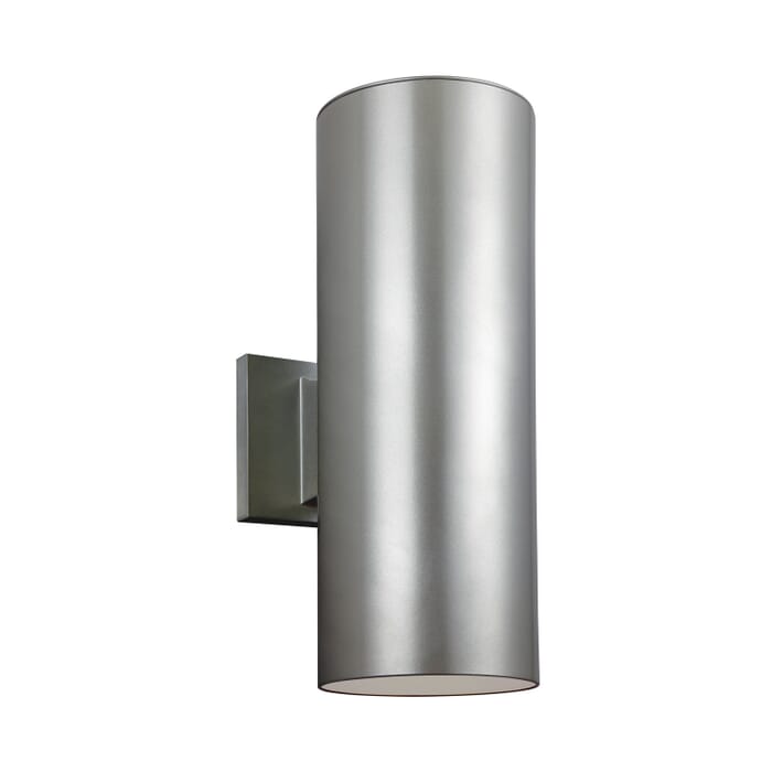 Outdoor Cylinders 2-Light Outdoor Wall Lantern in Painted Brushed Nickel Outdoor Cylinders 2-Light Outdoor Wall Lantern in Painted Brushed Nickel